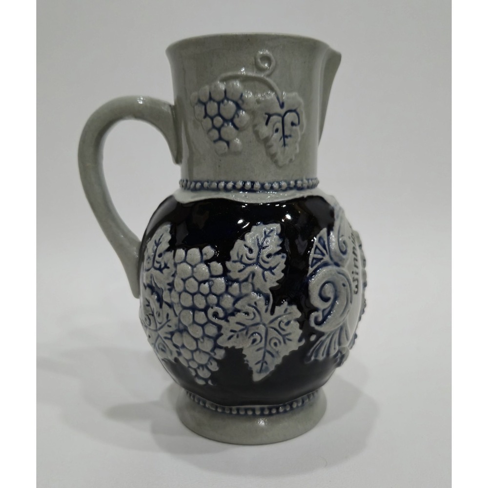 Vintage Marzi & Remy German Salt Glaze Stoneware Pitcher Winninger Weinhex Jug